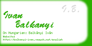 ivan balkanyi business card